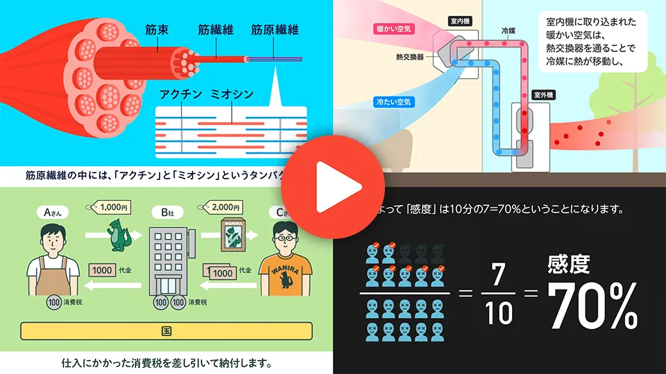 さまざまな教材や資料の動画