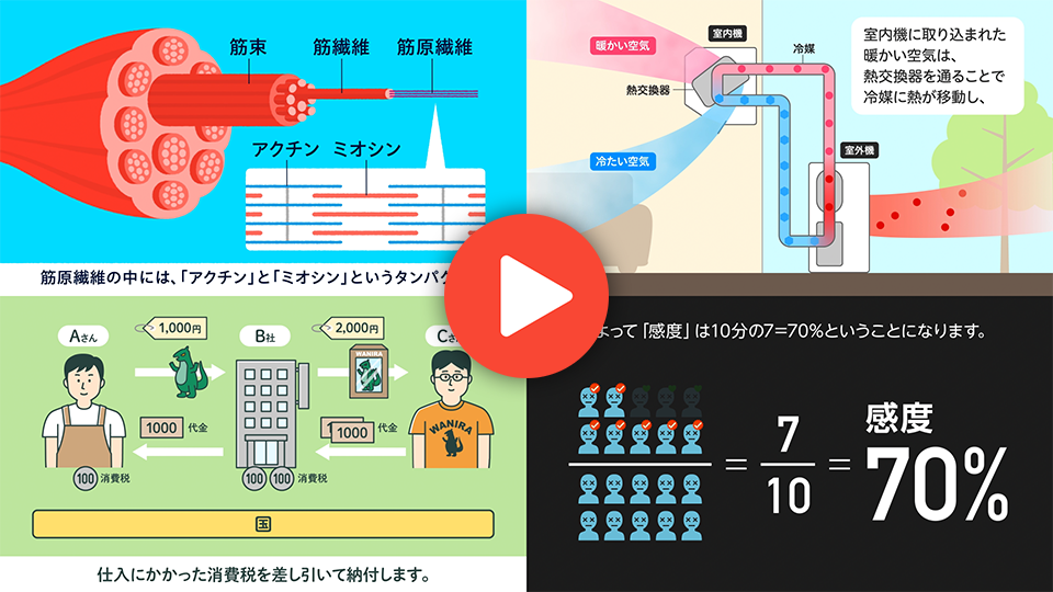 さまざまな教材や資料の動画